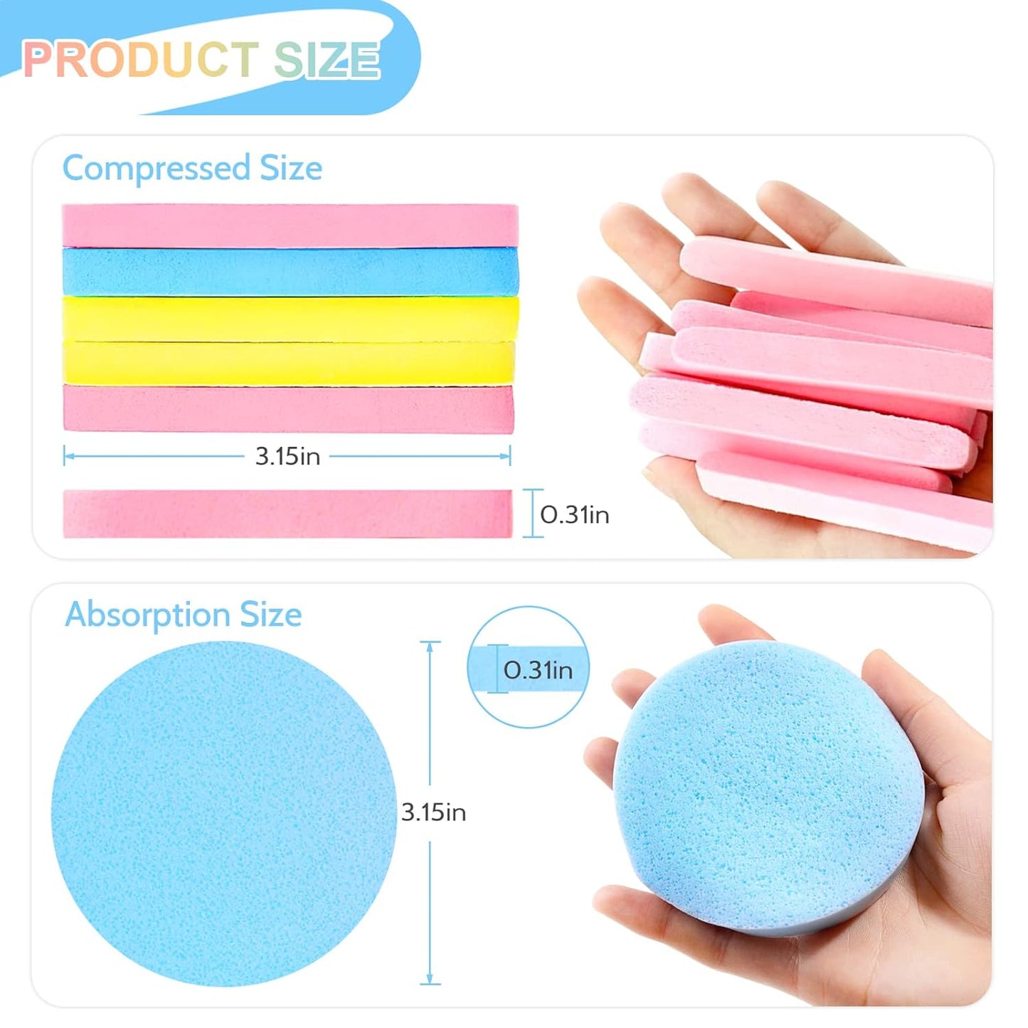 Dry Strips Exfoliating Cleansing Sponge for Facial Face Clean