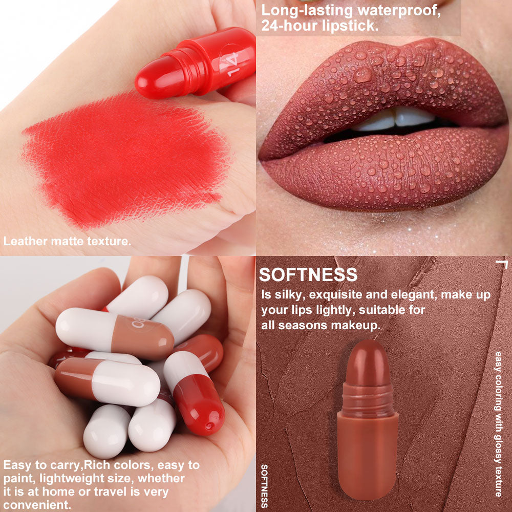 Travel Lipstick Set Long-lasting 18 Color Mini Capsule Lipstick