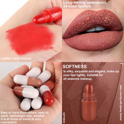 Travel Lipstick Set Long-lasting 18 Color Mini Capsule Lipstick