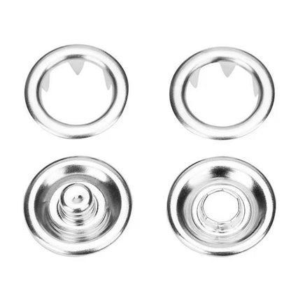 100pcs Prong Rings 9.5mm Buckle Buttons Metal Colour Pliers Snap Button Claw DIY Set Hand Pressure Plier Rivet Buckle Sew Tool