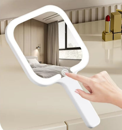 High Quality LED Fill Light Handheld Rechargeable Pocket Makeup Mirror Round Square Beauty Tool
