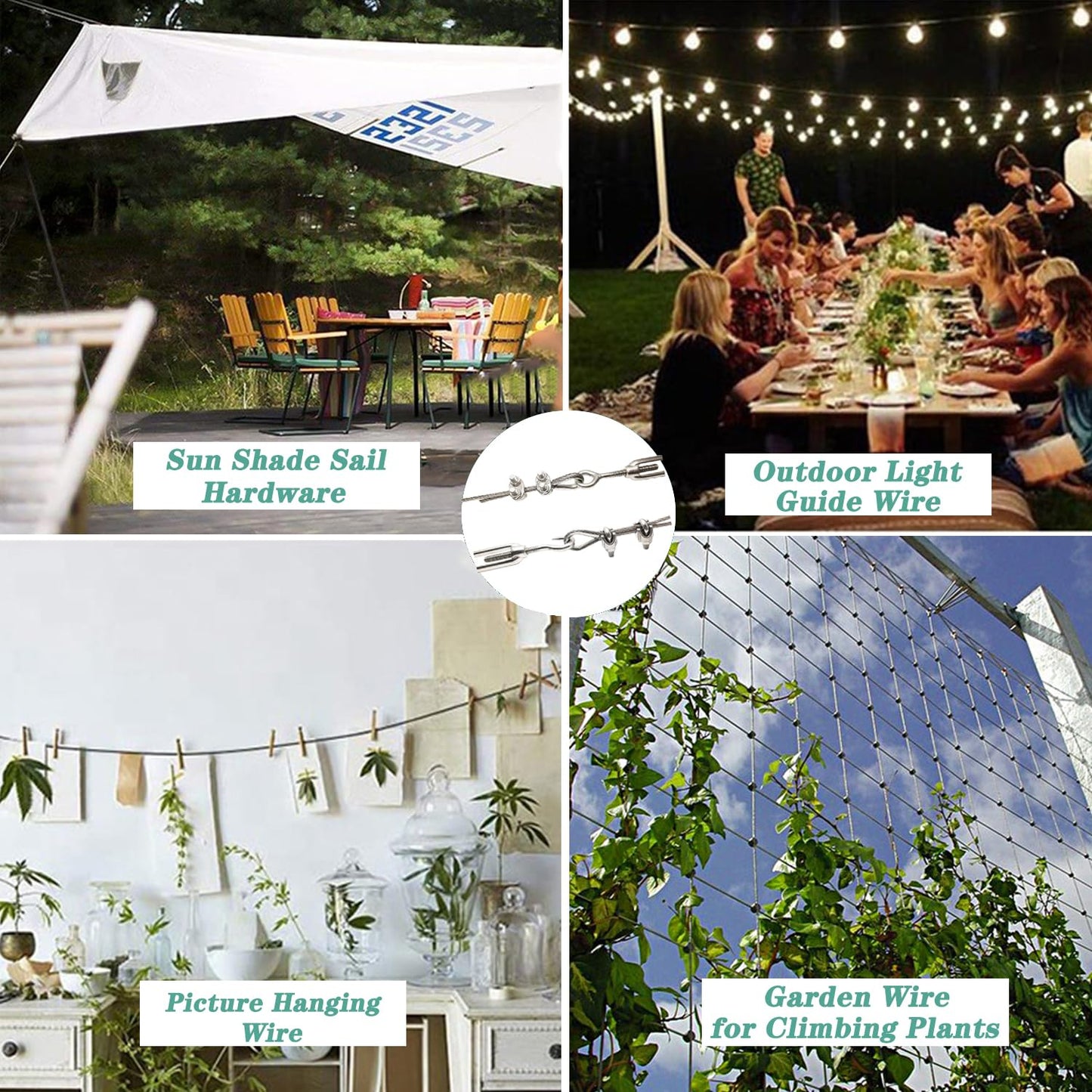 20 Meter 65.61 FT Multi Purpose Stainless Steel CLOTHESLINE