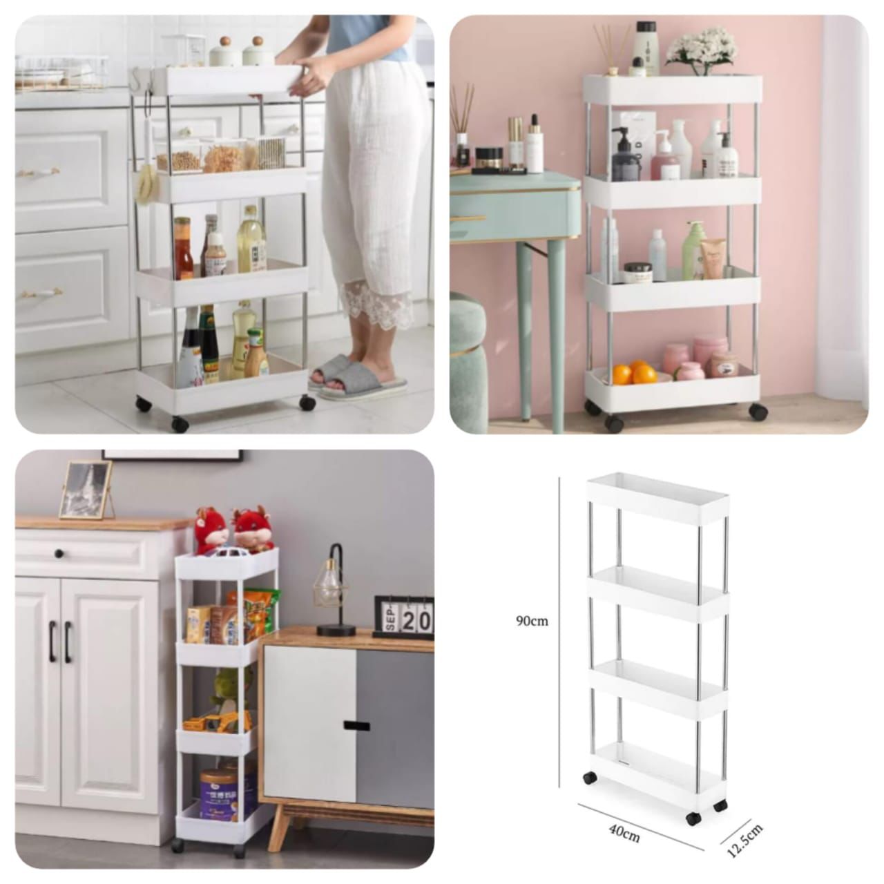 4-Layers Multi-function Trolley Storage Organizer