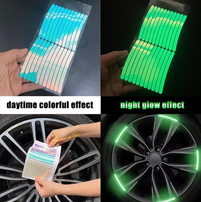 3D LIGHT REFECTING CAR RIM STICKERS
