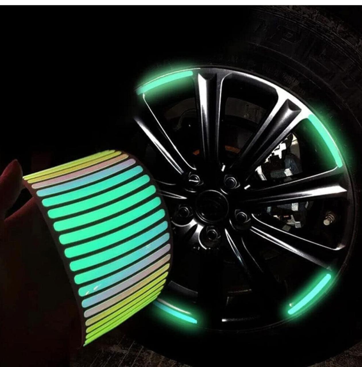 3D LIGHT REFECTING CAR RIM STICKERS
