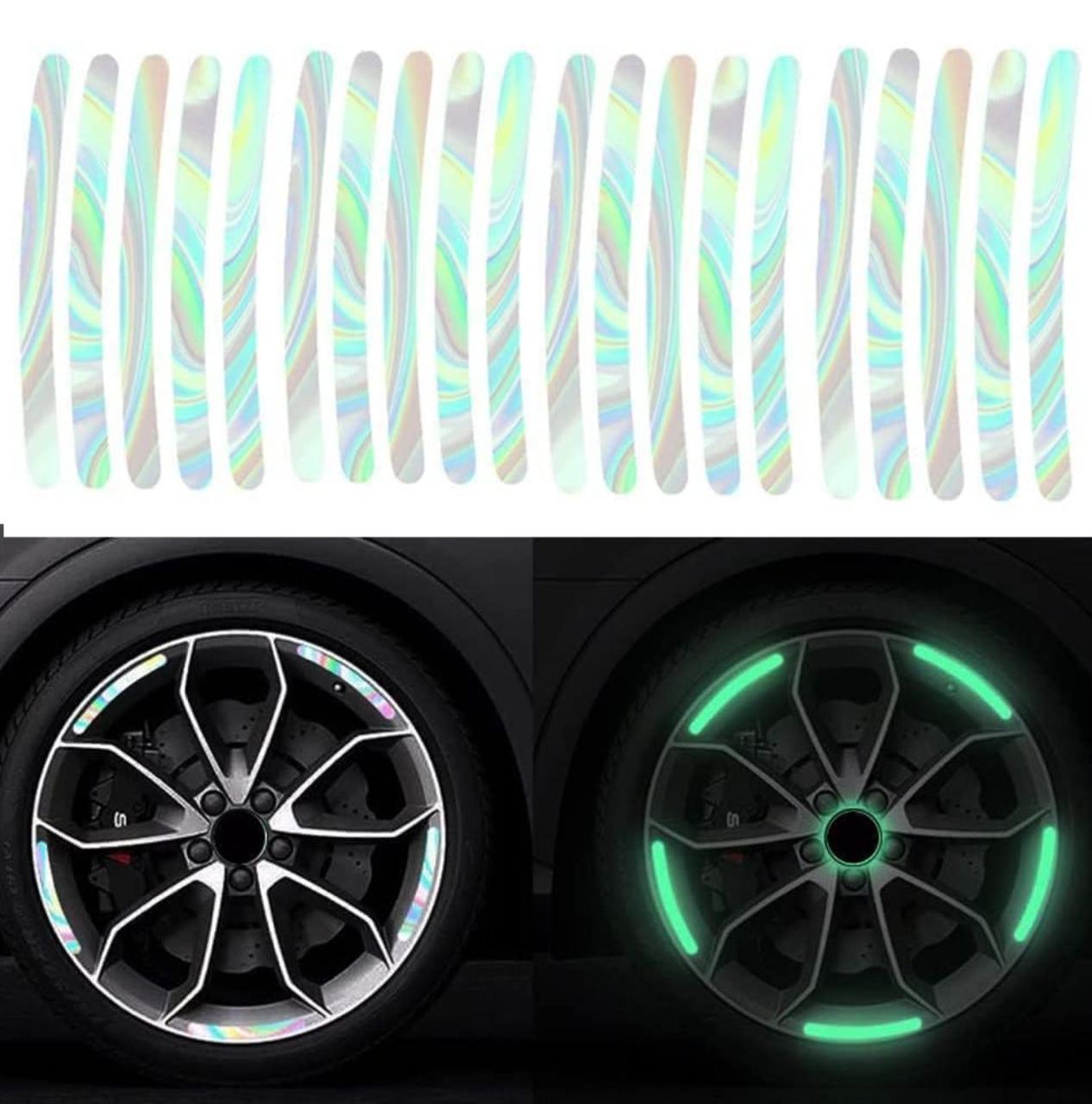 3D LIGHT REFECTING CAR RIM STICKERS