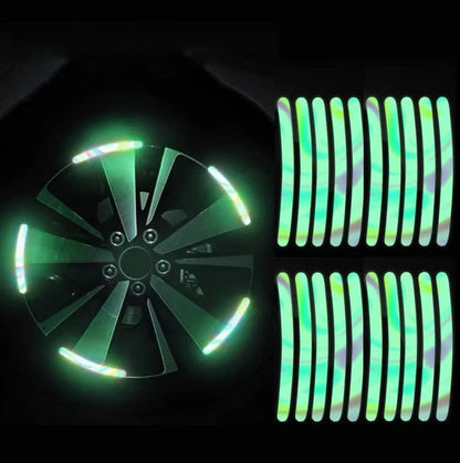 3D LIGHT REFECTING CAR RIM STICKERS